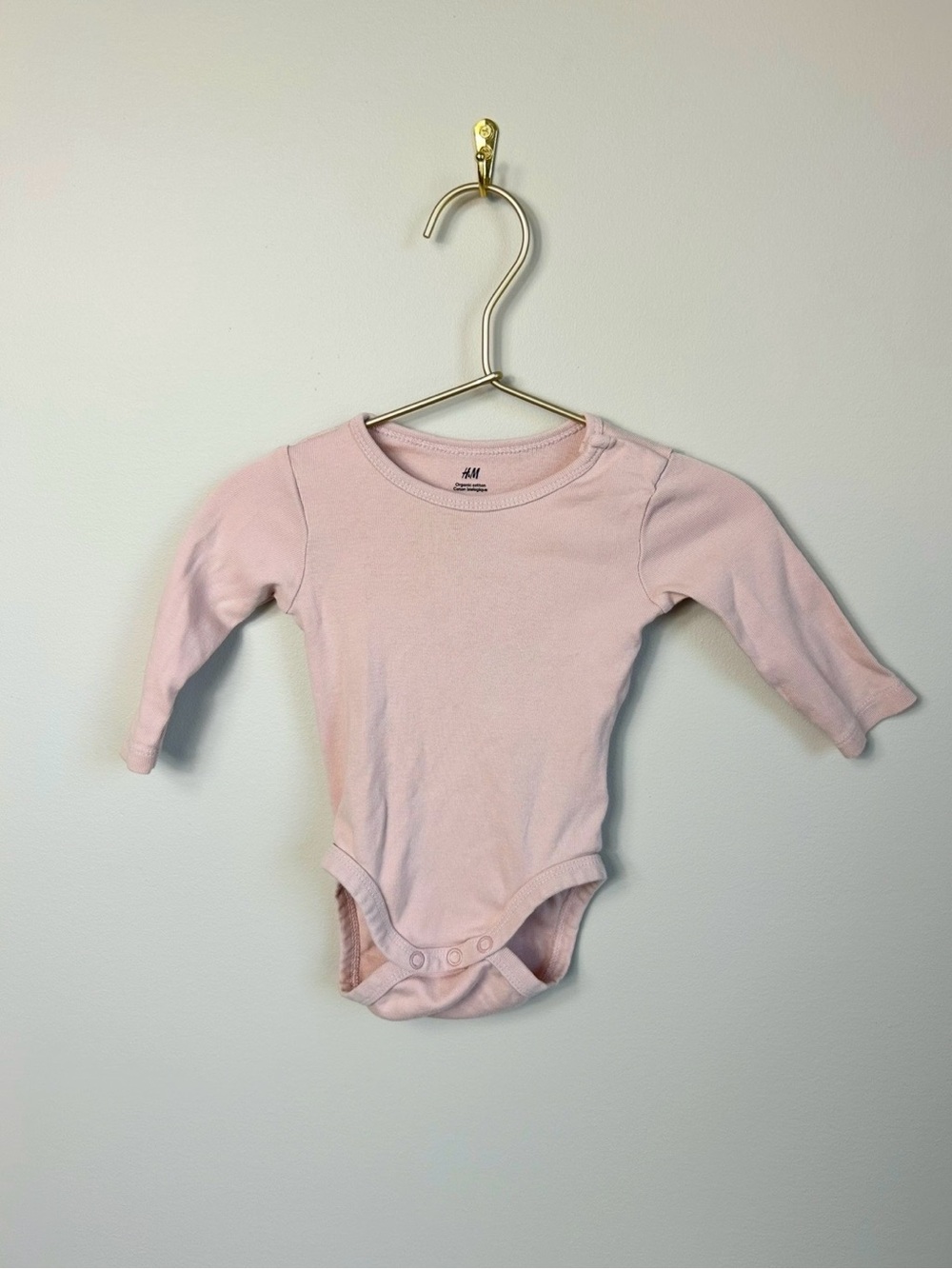 H&M Light Pink Long Sleeve Baby Bodysuit